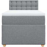 vidaXL Box spring postelja z vzmetnico svetlo siva 90x200 cm blago | Shoptok.si