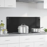  Kuhinjski zid Crna 100 x 40 cm Staklo otporno na udarce | Eponuda.com