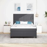  LED Box Spring Krevet Tamno siva i bijela 160 x 200 cm | shoptok.hr