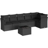  7-dijelni set vrtnih sofa od poliratana s jastucima crni | shoptok.hr