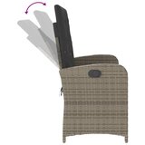  Vrtni naslonjač s jastucima sivi od poliratana Siva 105 x 59 x 93 cm | shoptok.hr