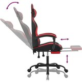  Igraća stolica od umjetne kože s osloncem za noge Crna i crvena | shoptok.hr