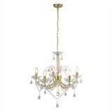 Searchlight Lafayette Lestenec s 5 lučmi, več krakov, zlat, prozoren kristal, E14, (22101253) | Shoptok.si