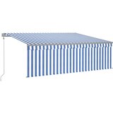  Automatska tenda s roletom i senzorom LED 4,5x3 m plavo-bijela | shoptok.hr