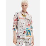 Desigual White Women Patterned Shirt Newspaper - Women Cene