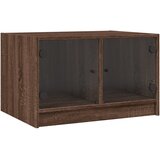  The Living Store Klubska mizica s steklenimi vrati rjavi hrast 68x50x42 cm - Klubska Mizica, (21502221) | Shoptok.si