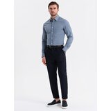 Ombre Men's SLIM FIT shirt in decorative fabric with pocket - blue OM-SHCS | Eponuda.ba