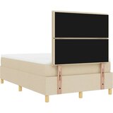  Postelja z vzmetnico z vzglavjem krema 120 x 190 cm blago, (5000128395) Slike