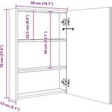 vidaXL led kopalniška omarica z ogledalom sijoče črna 50x13x70 cm | Shoptok.si