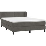  Box spring postelja z vzmetnico temno siva 140x200 cm žamet, (20727326) | Shoptok.si