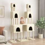 vidaXL Penjalica za mačke sa stupovima za grebanje krem 199 cm | shoptok.hr