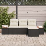  4-delni set kavčev za vrt z blazinami črn poly ratan akacija, (22092721) | Shoptok.si
