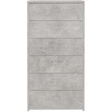 vidaXL Komoda sa 6 ladica boja betona 50x34x96 cm konstruirano drvo | shoptok.hr