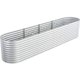 vidaXL Visoka greda 400x80x81 cm pocinkano jeklo srebrna, (20693191) Cene