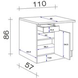 XXXL Kotna Spodnja Omarica Alba, Bela, Š. 110 Cm | Shoptok.si