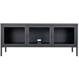 Črna kovinska TV omarica 130x55 cm Brisbane –