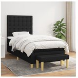 Box spring postelja z vzmetnico črna 80x200 cm blago | Shoptok.si