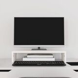 vidaXL Stalak za monitor bijeli 50 x 27 x 10 cm od masivne borovine Cijene