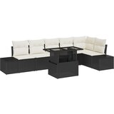 vidaXL Vrtni kavč Set 7 Bež Ratan Zunanje pohištvo Pravokoten, (22064810) | Shoptok.si