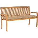  Složiva vrtna klupa s jastukom 159 cm od masovne tikovine | shoptok.hr