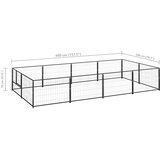 vidaXL kavez za pse crni 8 m² čelični | shoptok.hr