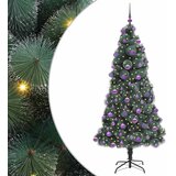  Umjetna božićna jelka s lampicama i setom kuglica Zelena 210 cm | shoptok.hr