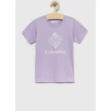 Columbia Otroška bombažna kratka majica Mission Lake Short Sleeve Graphic Shirt vijolična barva