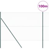 vidaXL heksagonalna ograja zelena 1,6x100 m jeklo, ograjni stebri 13 kosov zelena Ø32 mm 210 cm pocinkano jeklo | Shoptok.si
