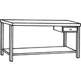 eurokraft basic Delovna miza iz krom-nikljevega jekla, 1 predal, 1 cela polica, širina 800 mm | Shoptok.si