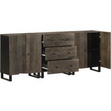  Komoda od 3 komada crna 60x33x75 cm Puno drvo Mango | Eponuda.ba