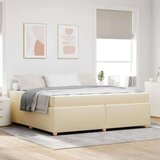  Konstrukcija postelje z vzmetnico krema 200 x 200 cm blago, (5000127499) | Shoptok.si