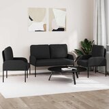 Setovi sofa s jastukom 3 pcs Crna 115 x 56 x 80 cm Šperploča | shoptok.hr