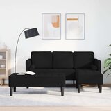 vidaXL 2-delna sedežna garnitura z blazinami Črna Tkanina | Shoptok.si