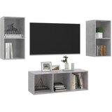  3-dijelni set TV ormarića siva boja betona konstruirano drvo | shoptok.hr
