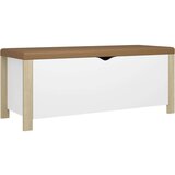 vidaXL Kutija za pohranu s jastukom bijela/hrast 105x40x45 cm iverica | shoptok.hr