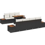  Vrtna garnitura - 7-dijelni vrtni blagovaonski set s jastučićima crni poli ratan akacija | shoptok.hr