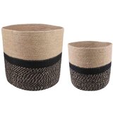  Set saksija za biljke 2 kom. Prirodna i crna Ø 28 x 28 cm - Prirodna i crno Ø 21 x 21 cm &amp Ø 28 x 28 cm Cijene