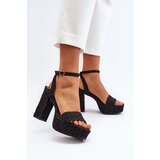 Kesi Black Acrana High Heeled Denim Sandals | shoptok.hr