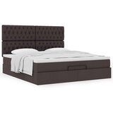 vidaXL Otomanski posteljni okvir z vzmetnico rjav 160x200 cm blago | Shoptok.si