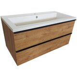 NORD_PRODUKT NORD-PRODUKT kopalniška omarica z umivalnikom Axe, viseča, 100x50x49,7cm, hrast | Shoptok.si