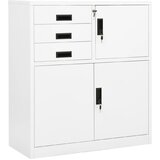 vidaXL pisarniška omara bela 90x40x102 cm jeklo | Shoptok.si