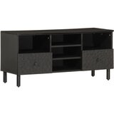 TV ormarić crni 100 x 33 x 46 cm od masivnog drva manga | shoptok.hr