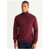 ALTINYILDIZ CLASSICS Full Turtleneck Men's Standard Claret Red Sweater 4A4924100058