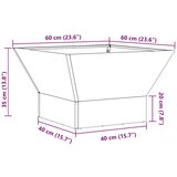 vidaXL Čelik otporan na vremenske uvjete/Smeđa 60 x 60 x 35 cm Stilsko | shoptok.hr