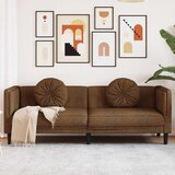  Trosjed s jastucima smeđi umjetne brušene kože | shoptok.hr
