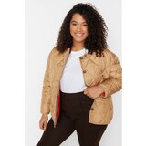 Trendyol Curve Camel Crew Neck Quilted Coat | Shoptok.si