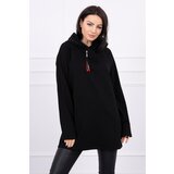 Kesi Tunic with zipper on hood Oversize black Cene
