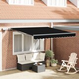 vidaXL Ročna Retraktibilna Tenda z LED Črna 300x250 cm, Nadomestna Tenda za Okvir 3x2.5 m Črna Cene