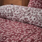 Catherine Lansfield Rdeča enojna flanelna posteljnina 135x200 cm Grace Floral Leaf – | Shoptok.si