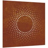  Vrtni zidni ukras 55 x 55 cm od čelika COR-TEN s uzorkom sunca | shoptok.hr